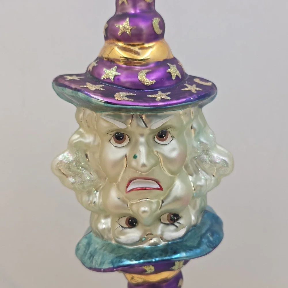2000 Christopher Radko Good Witch Bad Witch Halloween Ornament 00-119-0 VTG 7